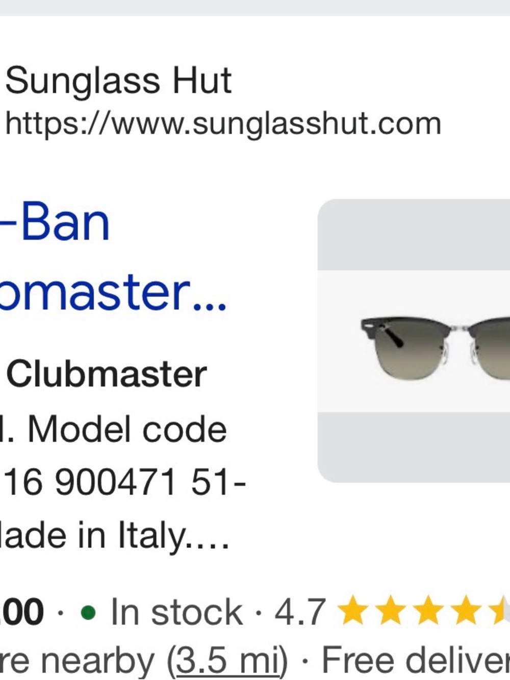 Ray-Ban Clubmaster Sunglasses - Black and Gradient Grey - Picture 3 of 3